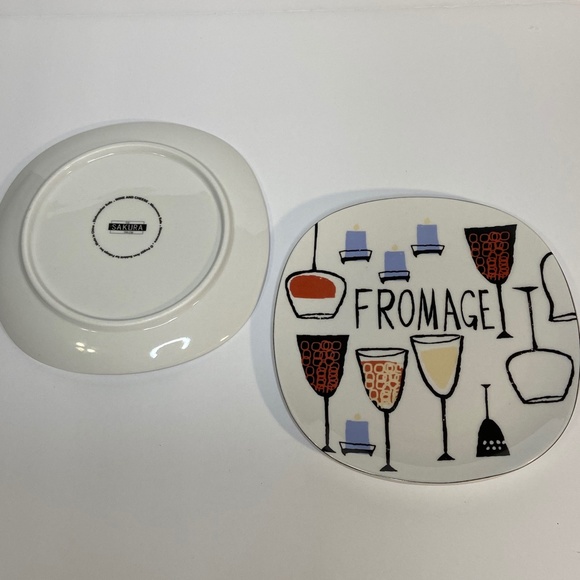 $5 when Bundled with 2 other items. 
SAKURA VIN & FROMAGE, Set of 2 Appy plates - Picture 4 of 6